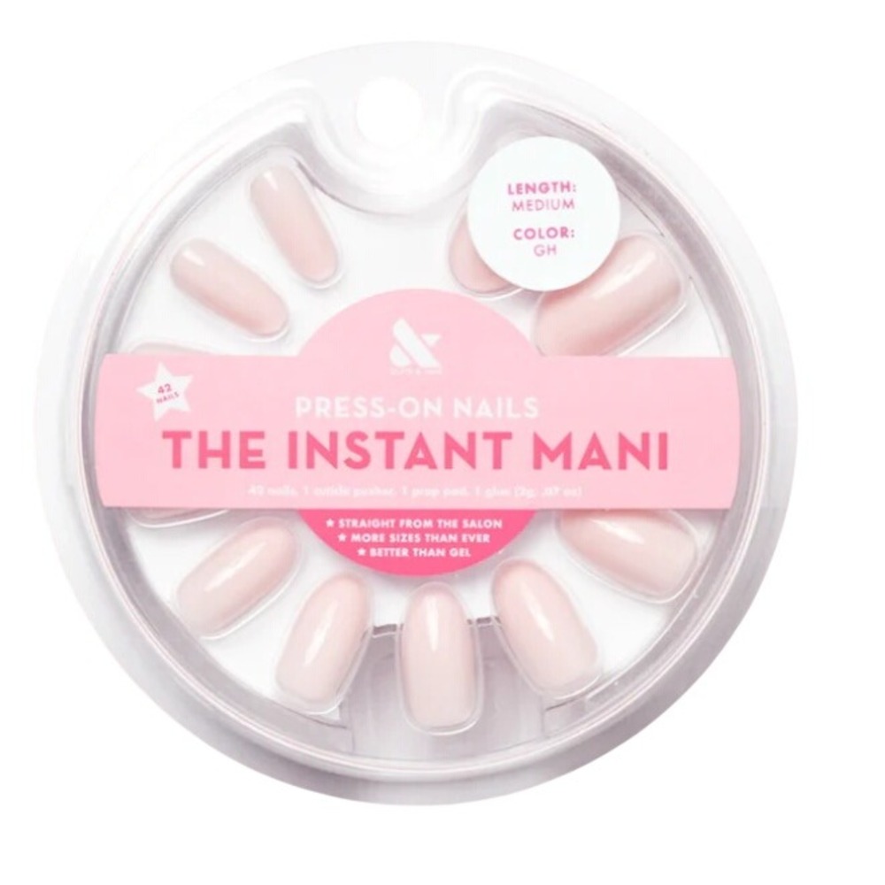 Olive and June The Instant Mani Press-On Nails Oval Medium GH Sheer Pink 42ct